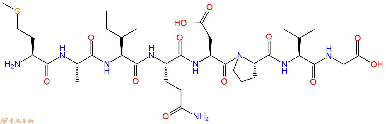 多肽MAIQDPVG的參數(shù)和合成路線|三字母為Met-Ala-Ile-Gln-Asp-Pro-Val