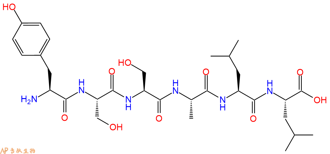多肽YSSALL的參數(shù)和合成路線|三字母為Tyr-Ser-Ser-Ala-Leu-Leu|專肽生物產(chǎn)