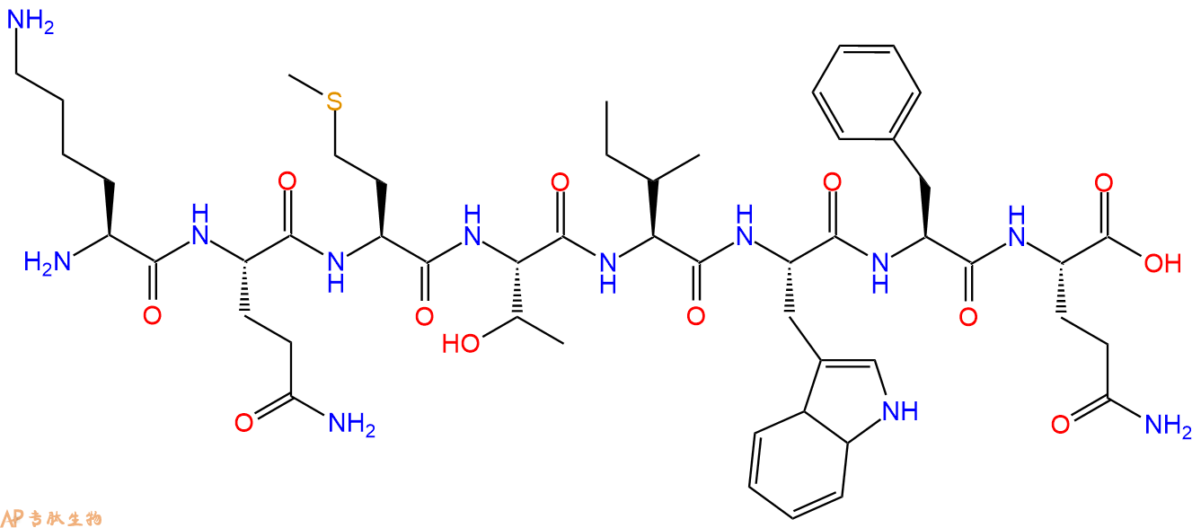 多肽KQMTIWFQ的參數(shù)和合成路線|三字母為Lys-Gln-Met-Thr-Ile-Trp-Phe