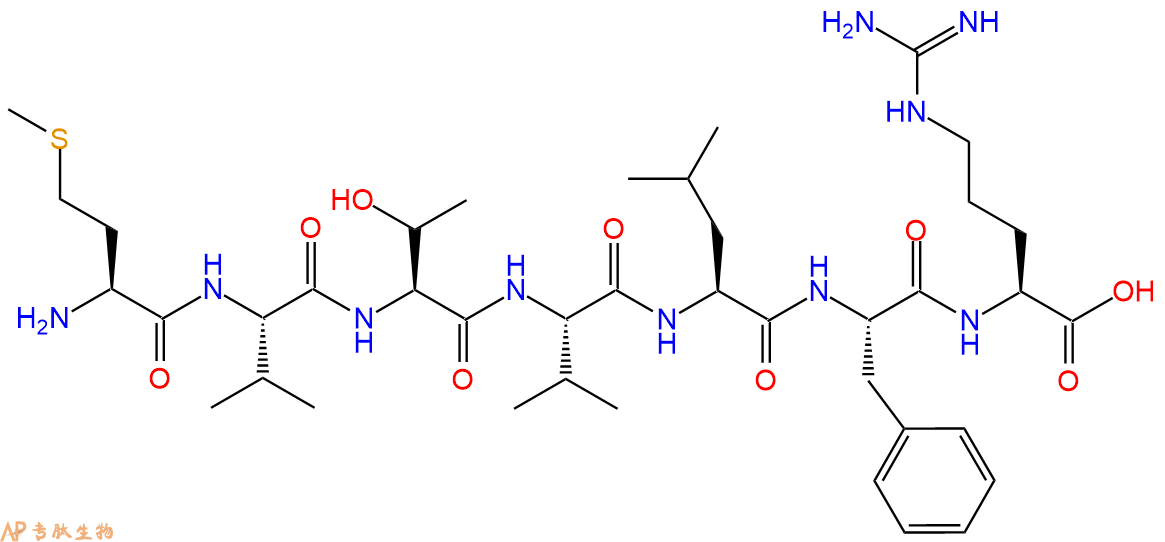 多肽MVTVLFR的參數(shù)和合成路線|三字母為Met-Val-Thr-Val-Leu-Phe-Arg|