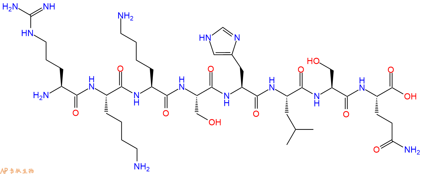 多肽RKKSHLSQ的參數(shù)和合成路線|三字母為Arg-Lys-Lys-Ser-His-Leu-Ser