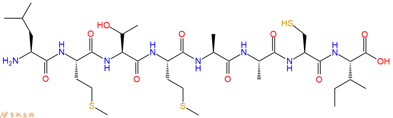 多肽LMTMAACI的參數(shù)和合成路線|三字母為Leu-Met-Thr-Met-Ala-Ala-Cys