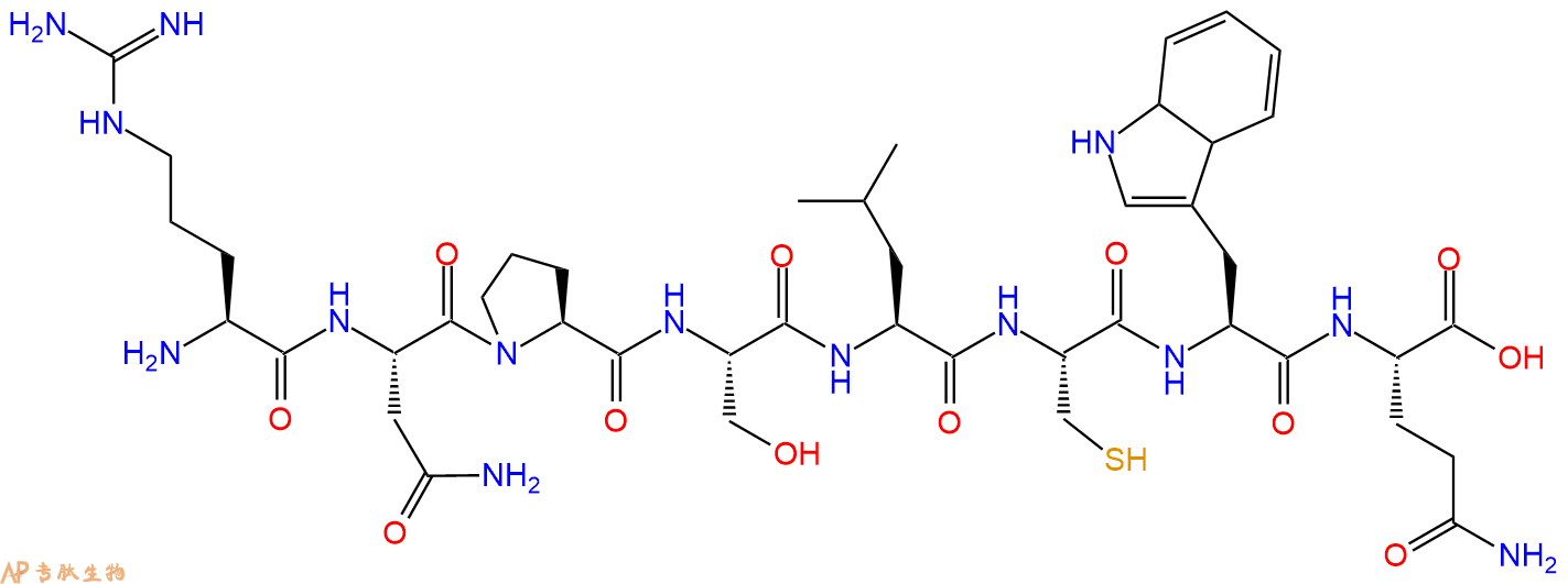 多肽RNPSLCWQ的參數(shù)和合成路線|三字母為Arg-Asn-Pro-Ser-Leu-Cys-Trp