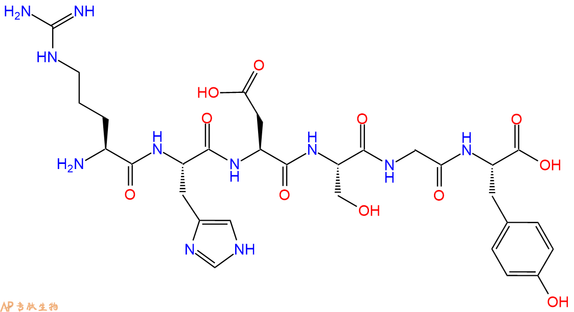 多肽RHDSGY的參數(shù)和合成路線|三字母為Arg-His-Asp-Ser-Gly-Tyr|專肽生物產(chǎn)