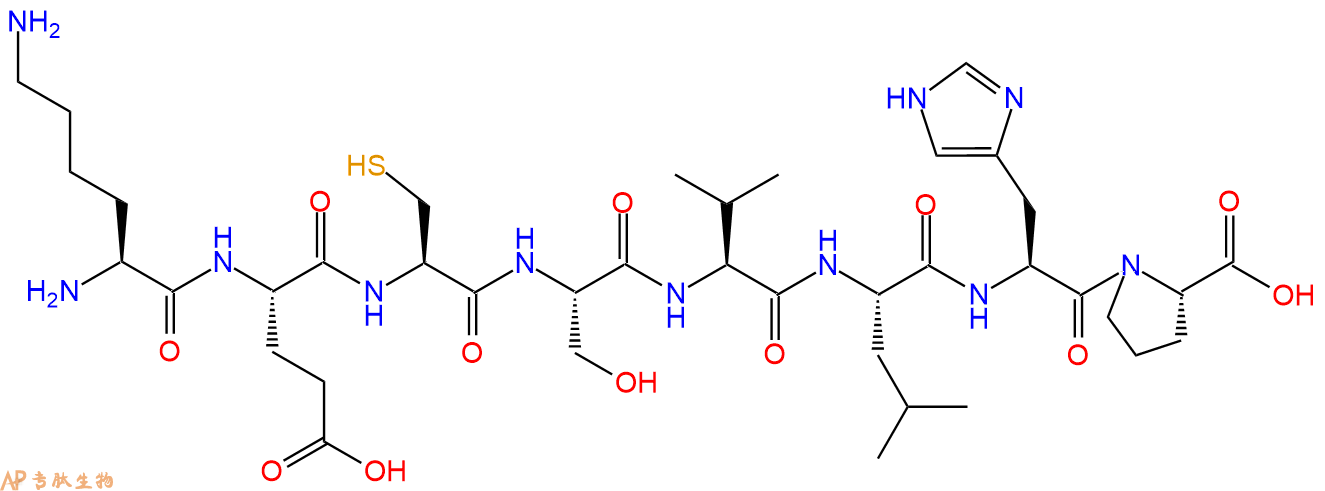 多肽KECSVLHP的參數(shù)和合成路線|三字母為Lys-Glu-Cys-Ser-Val-Leu-His