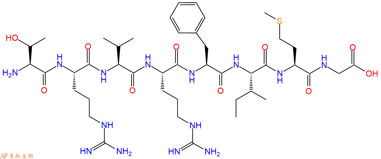 多肽TRVRFIMG的參數(shù)和合成路線|三字母為Thr-Arg-Val-Arg-Phe-Ile-Met