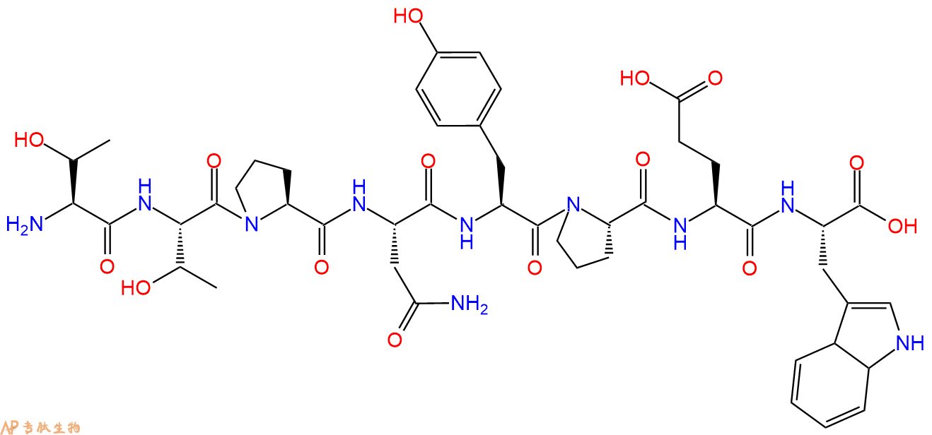 多肽TTPNYPEW的參數(shù)和合成路線|三字母為T(mén)hr-Thr-Pro-Asn-Tyr-Pro-Glu