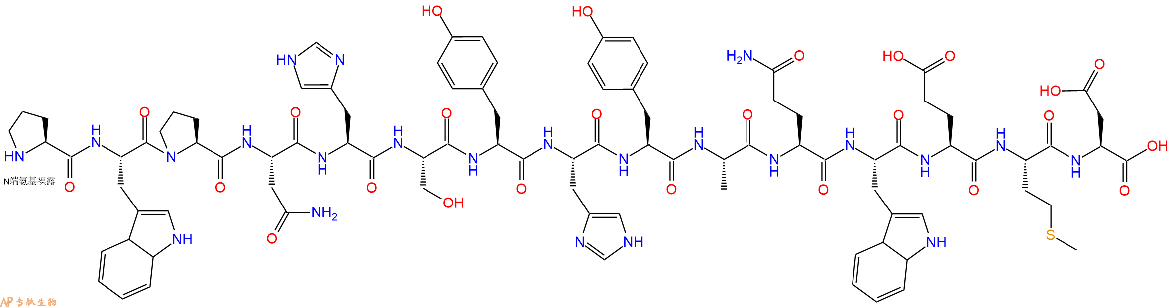 多肽PWPNHSYHYAQWEMD的參數(shù)和合成路線|三字母為Pro-Trp-Pro-Asn-His-