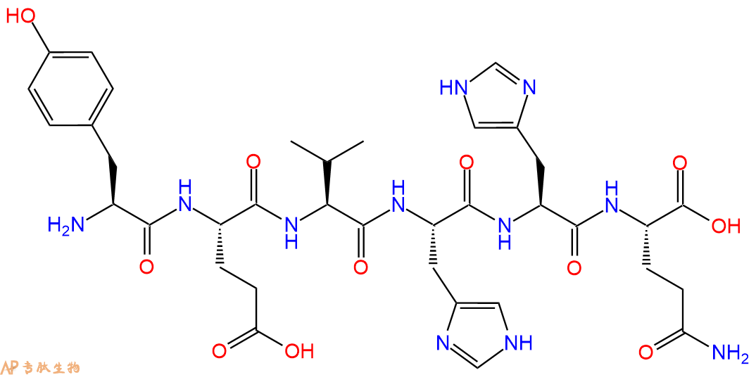 多肽YEVHHQ的參數(shù)和合成路線|三字母為Tyr-Glu-Val-His-His-Gln|專肽生物產(chǎn)