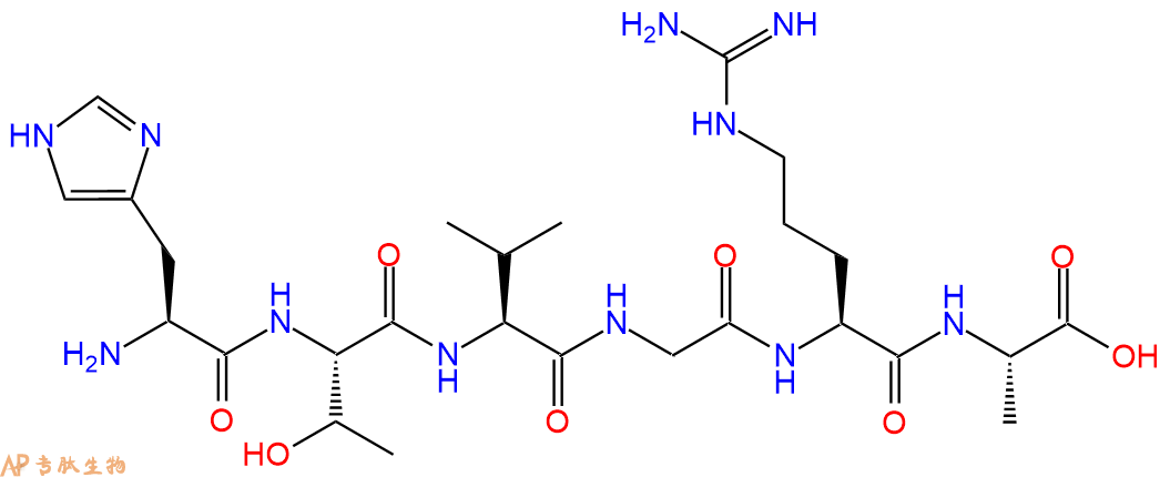 多肽HTVGRA的參數(shù)和合成路線|三字母為His-Thr-Val-Gly-Arg-Ala|專肽生物產(chǎn)