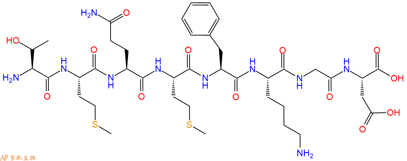 多肽TMQMFKGD的參數(shù)和合成路線|三字母為T(mén)hr-Met-Gln-Met-Phe-Lys-Gly