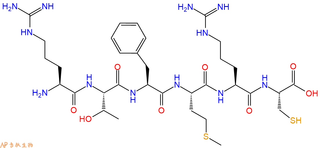 多肽RTFMRC的參數(shù)和合成路線|三字母為Arg-Thr-Phe-Met-Arg-Cys|專肽生物產(chǎn)