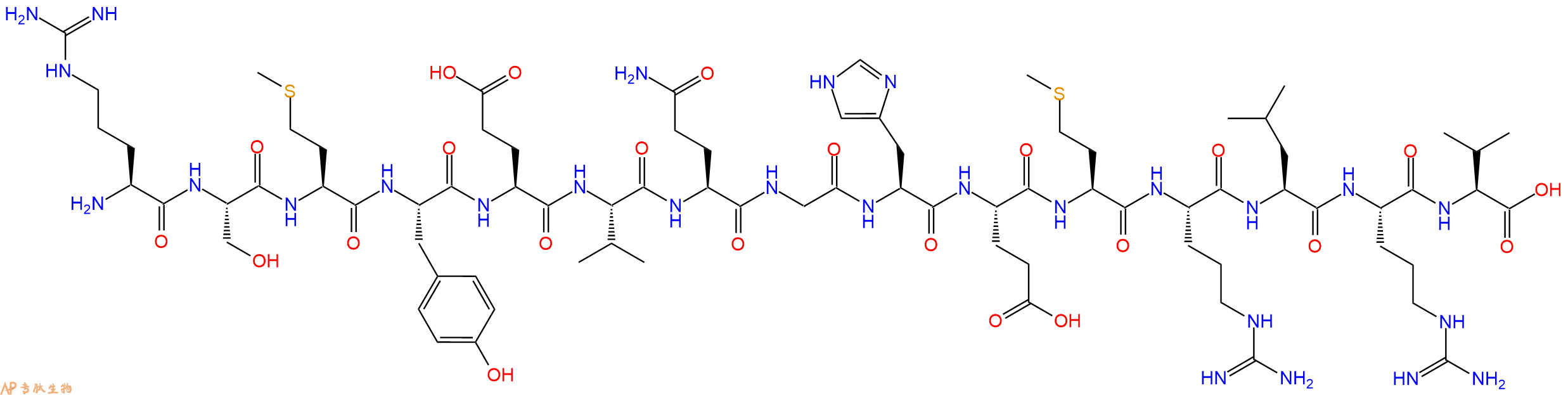 多肽RSMYEVQGHEMRLRV的參數(shù)和合成路線|三字母為Arg-Ser-Met-Tyr-Glu-