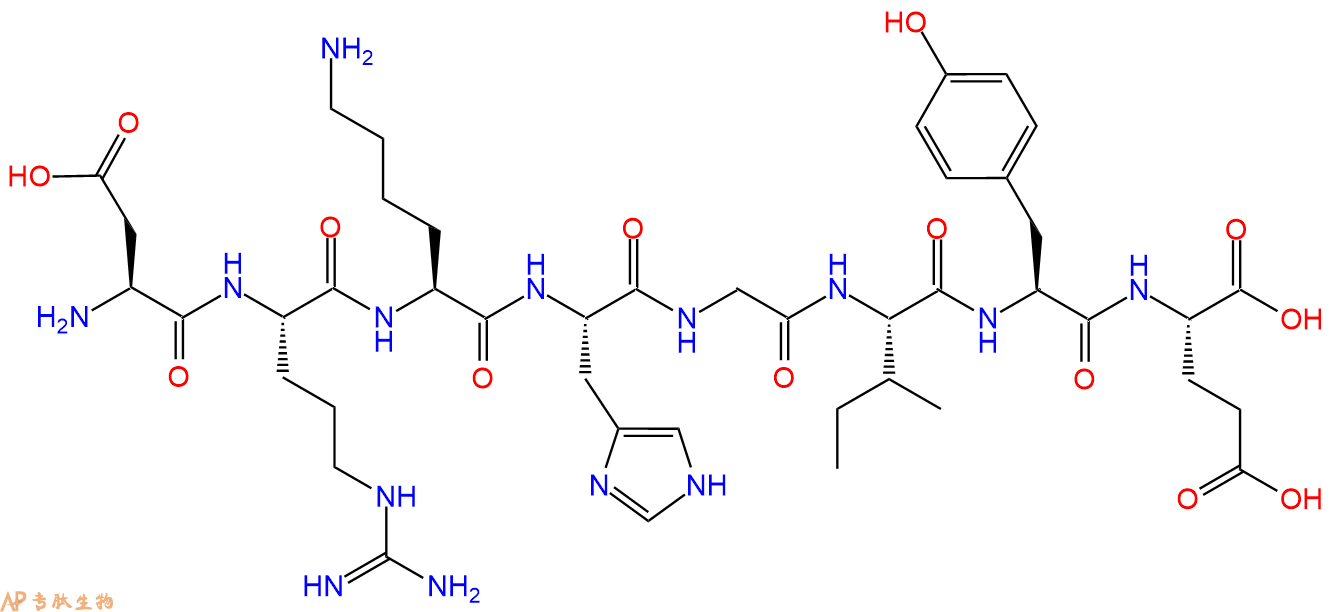 多肽DRKHGIYE的參數(shù)和合成路線|三字母為Asp-Arg-Lys-His-Gly-Ile-Tyr