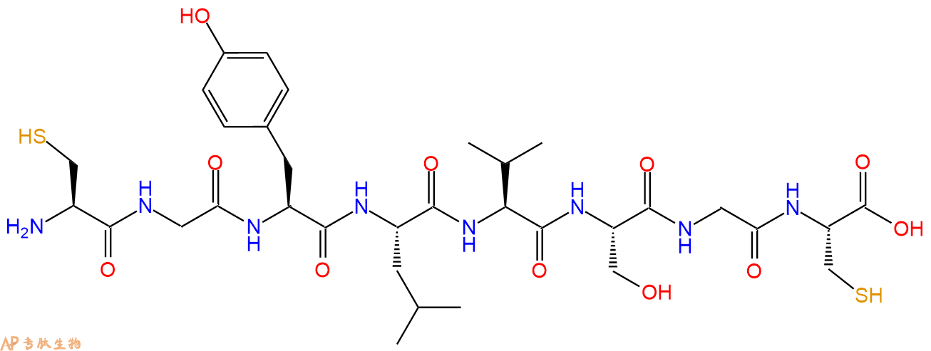 多肽CGYLVSGC的參數(shù)和合成路線|三字母為Cys-Gly-Tyr-Leu-Val-Ser-Gly