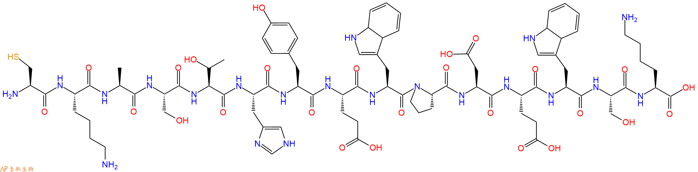 多肽CKASTHYEWPDEWSK的參數(shù)和合成路線|三字母為Cys-Lys-Ala-Ser-Thr-