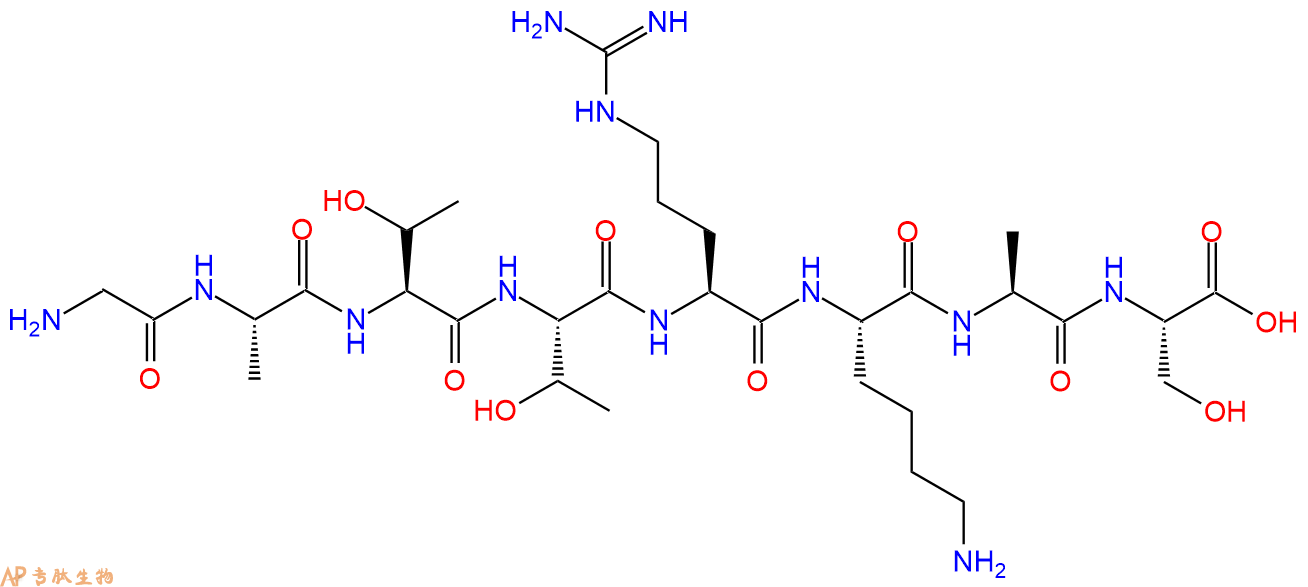 多肽GATTRKAS的參數(shù)和合成路線|三字母為Gly-Ala-Thr-Thr-Arg-Lys-Ala