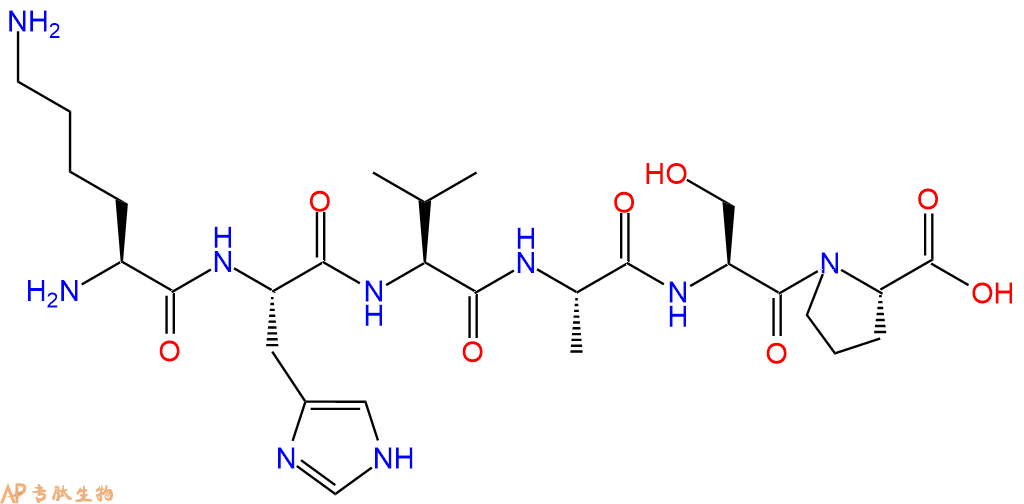 多肽KHVASP的參數(shù)和合成路線|三字母為Lys-His-Val-Ala-Ser-Pro|專肽生物產(chǎn)