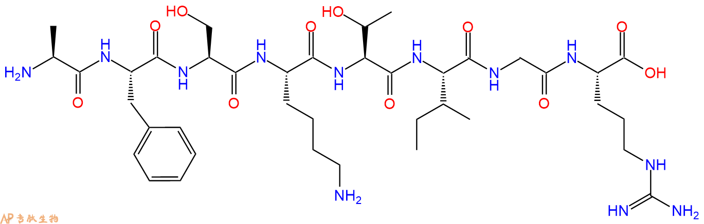 多肽AFSKTIGR的參數(shù)和合成路線|三字母為Ala-Phe-Ser-Lys-Thr-Ile-Gly