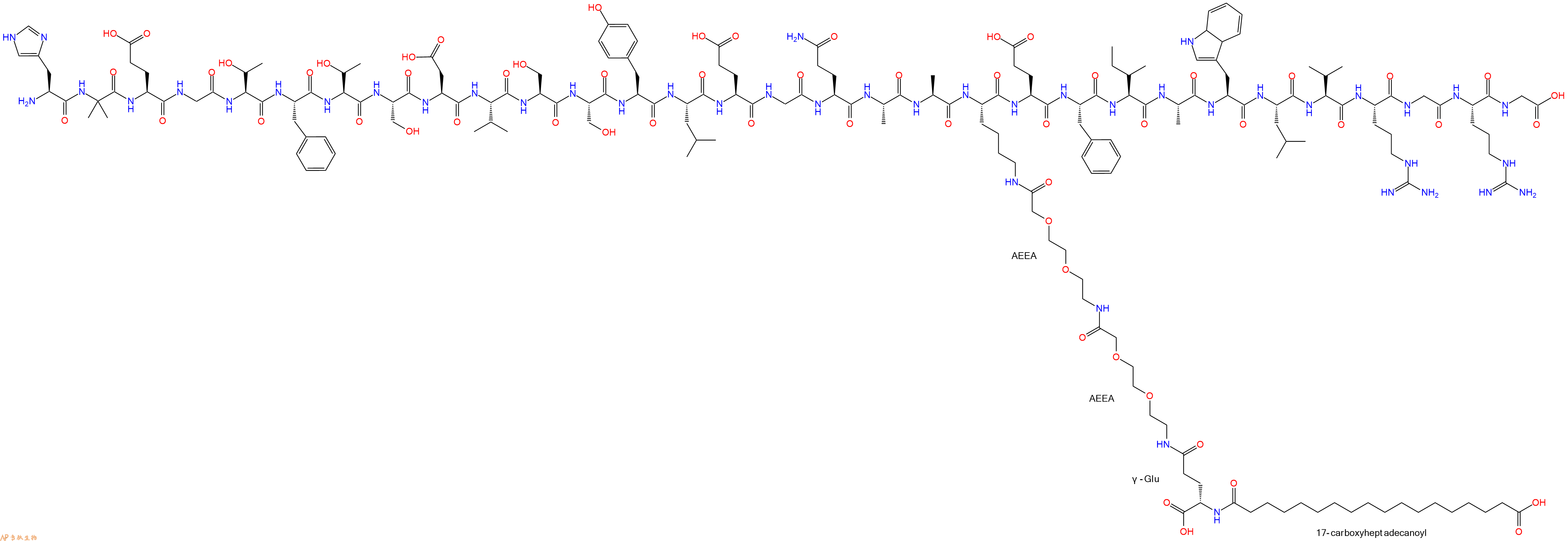 索馬魯肽的結(jié)構(gòu)和序列|多肽結(jié)構(gòu)計(jì)算器一鍵畫出索馬魯肽的結(jié)構(gòu)圖