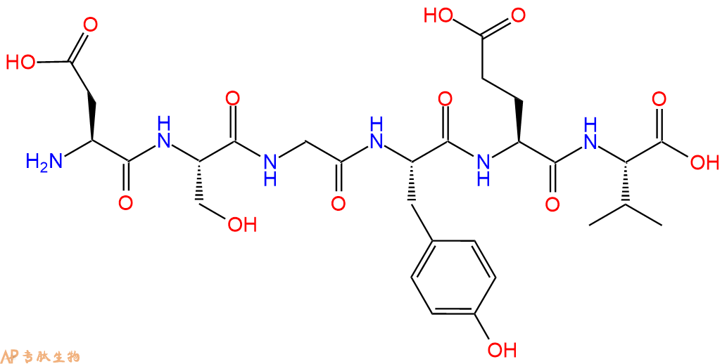 多肽DSGYEV的參數(shù)和合成路線|三字母為Asp-Ser-Gly-Tyr-Glu-Val|專肽生物產(chǎn)