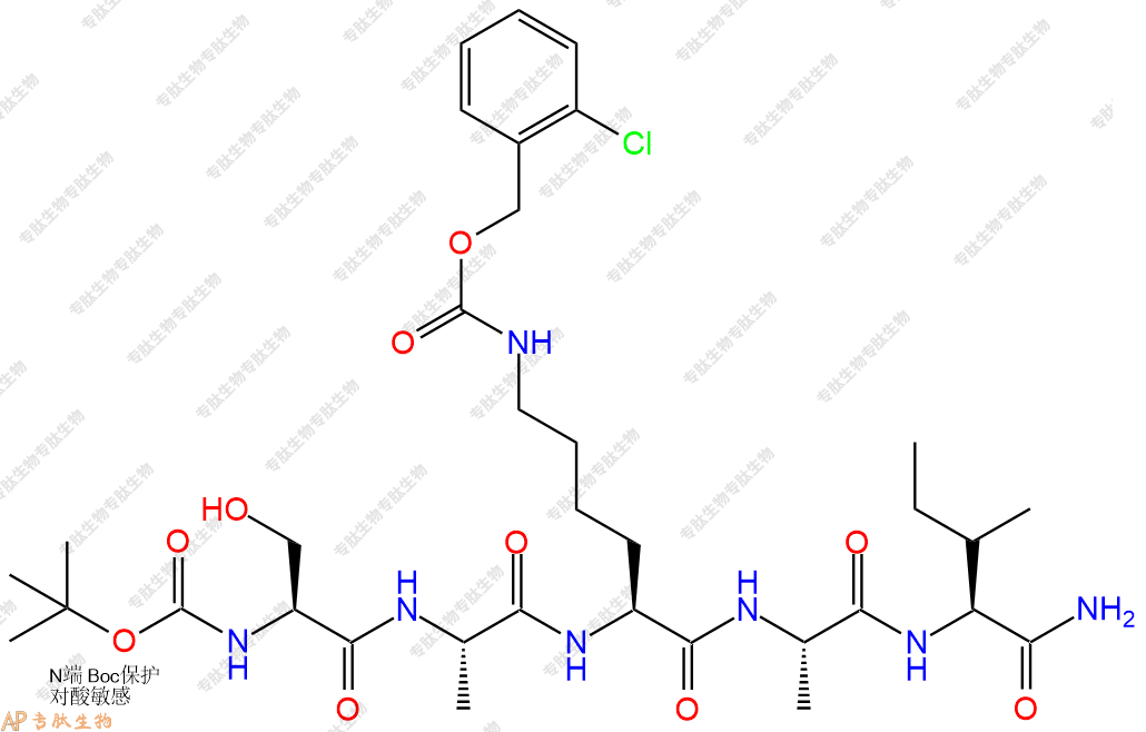 專肽生物產(chǎn)品五肽Boc-Ser-Ala-Lys(Clz)-Ala-Ile-NH2112170-27-1