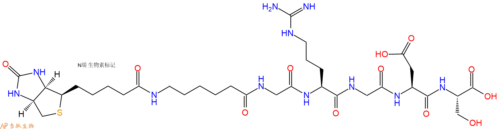 專(zhuān)肽生物產(chǎn)品生物素標(biāo)記肽Biotin-C6-GRGDS2022956-45-0