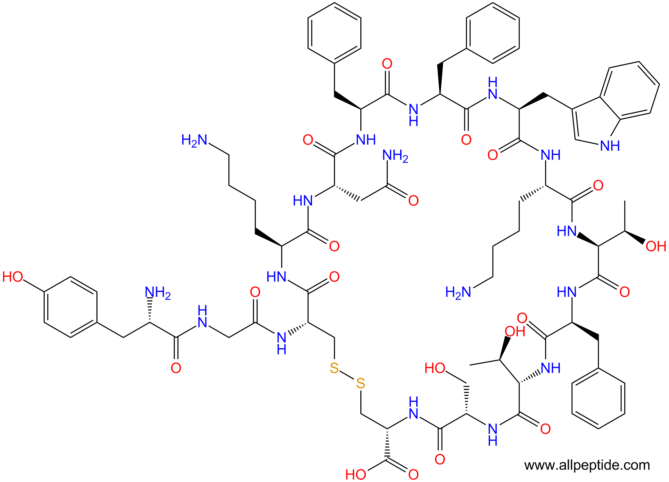 專肽生物產(chǎn)品生長(zhǎng)激素抑制素[Tyr1]-Somatostatin-1459481-23-1