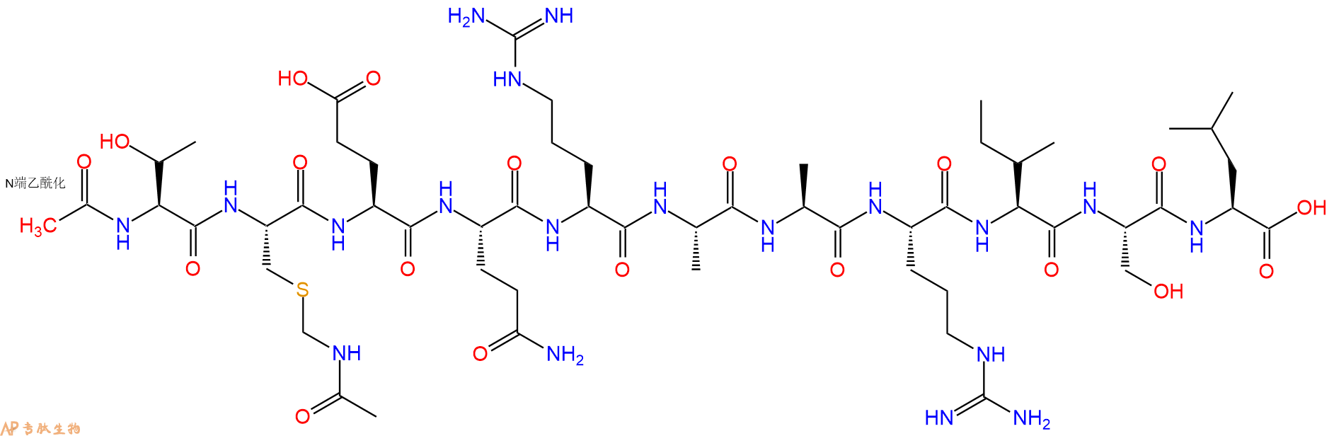 專肽生物產(chǎn)品Ac-T-Cys(Acm)-E-Q-R-A-Ala-R-I-S-Leu133009-83-3