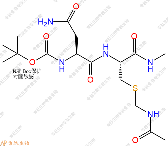 專肽生物產(chǎn)品二肽Boc-Asn-Cys(Acm)-甲氨基化141249-04-9