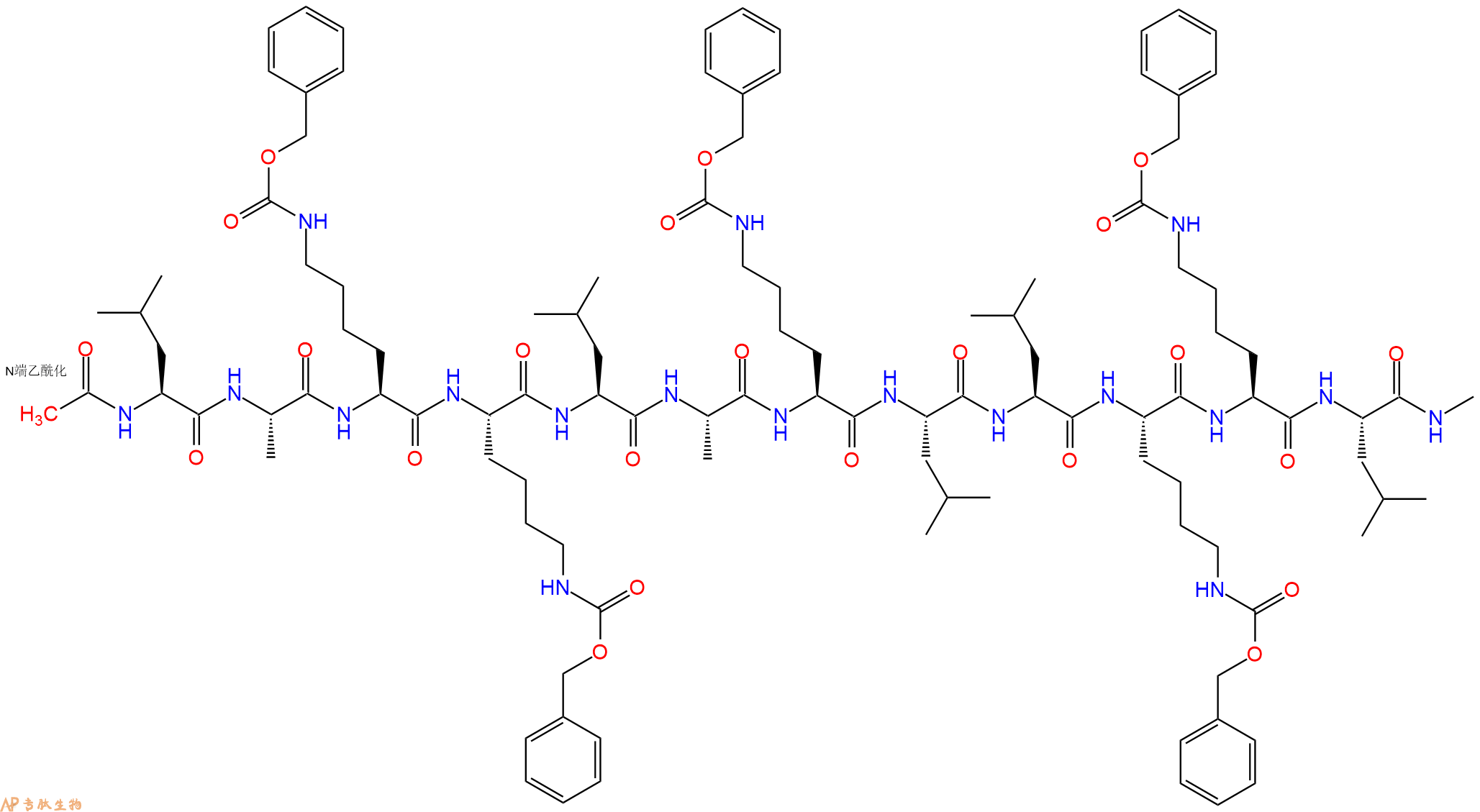 專肽生物產(chǎn)品Ac-L-A-Lys(Cbz)-Lys(Cbz)-L-A-Lys(Cbz)-L-Leu-Lys(Cb114118-39-7