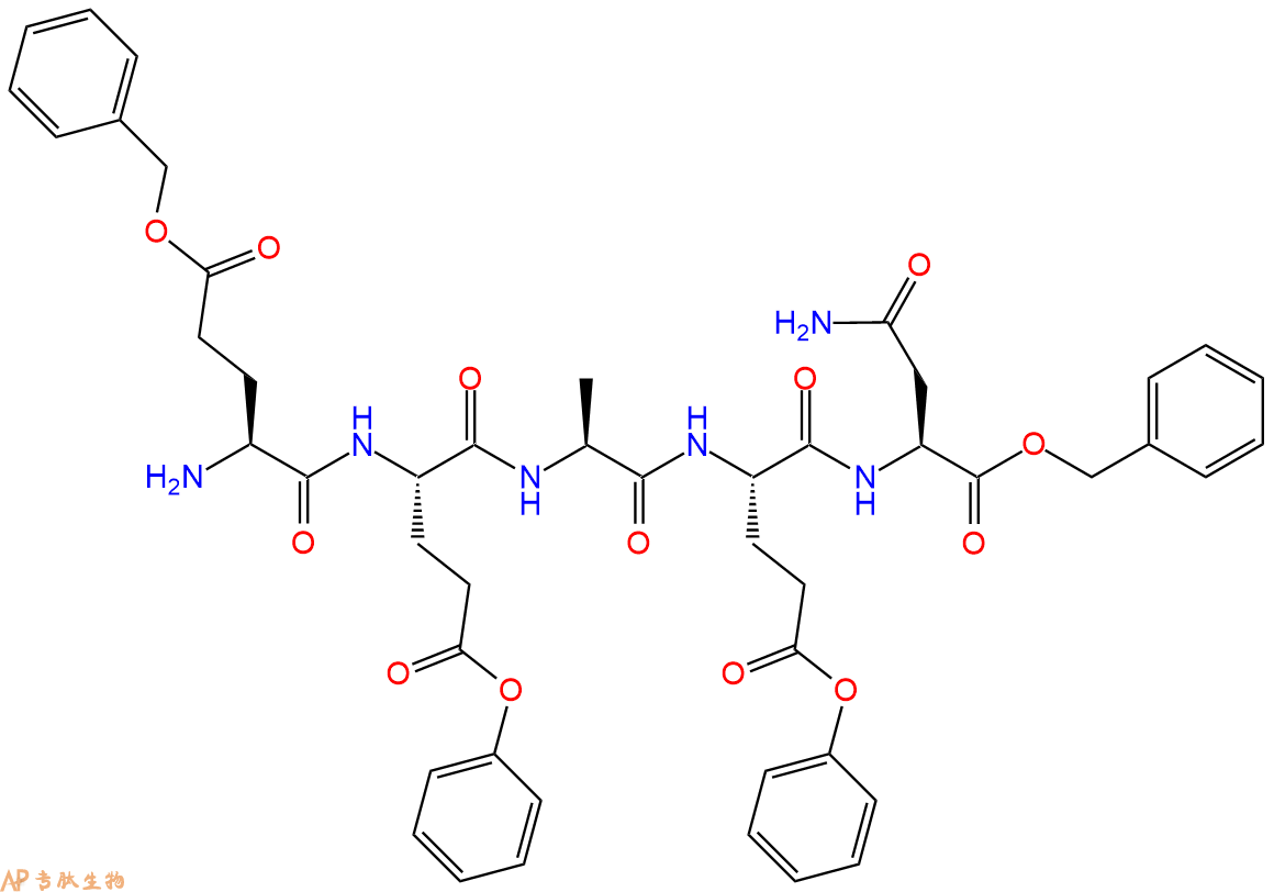 專肽生物產(chǎn)品五肽Glu(OBZL)-Glu(OBZL)-Ala-Glu(OBZL)-Asn-芐酯化78603-75-5