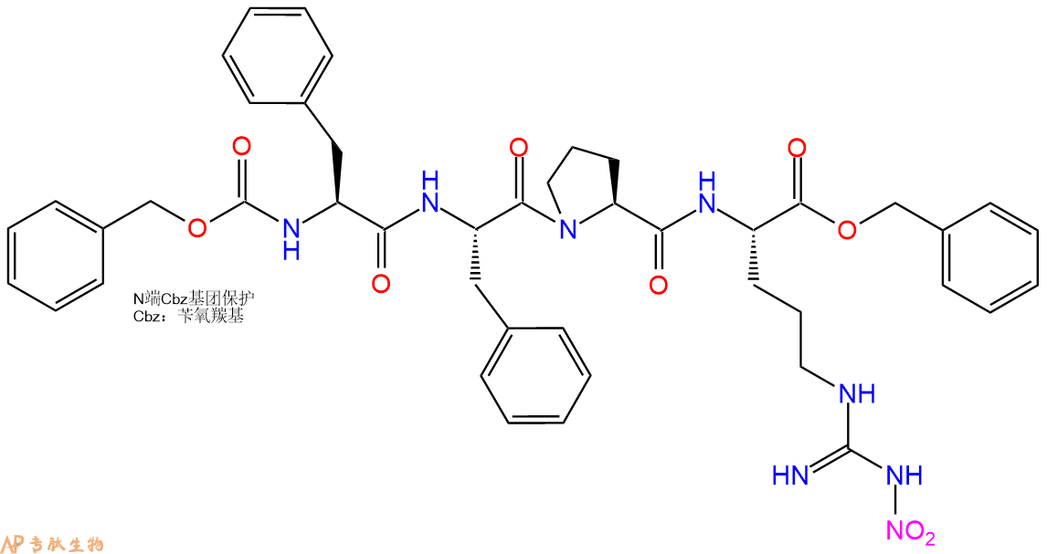 專肽生物產(chǎn)品四肽Cbz-Phe-Phe-Pro-Arg(NO2)-芐酯化97642-13-2