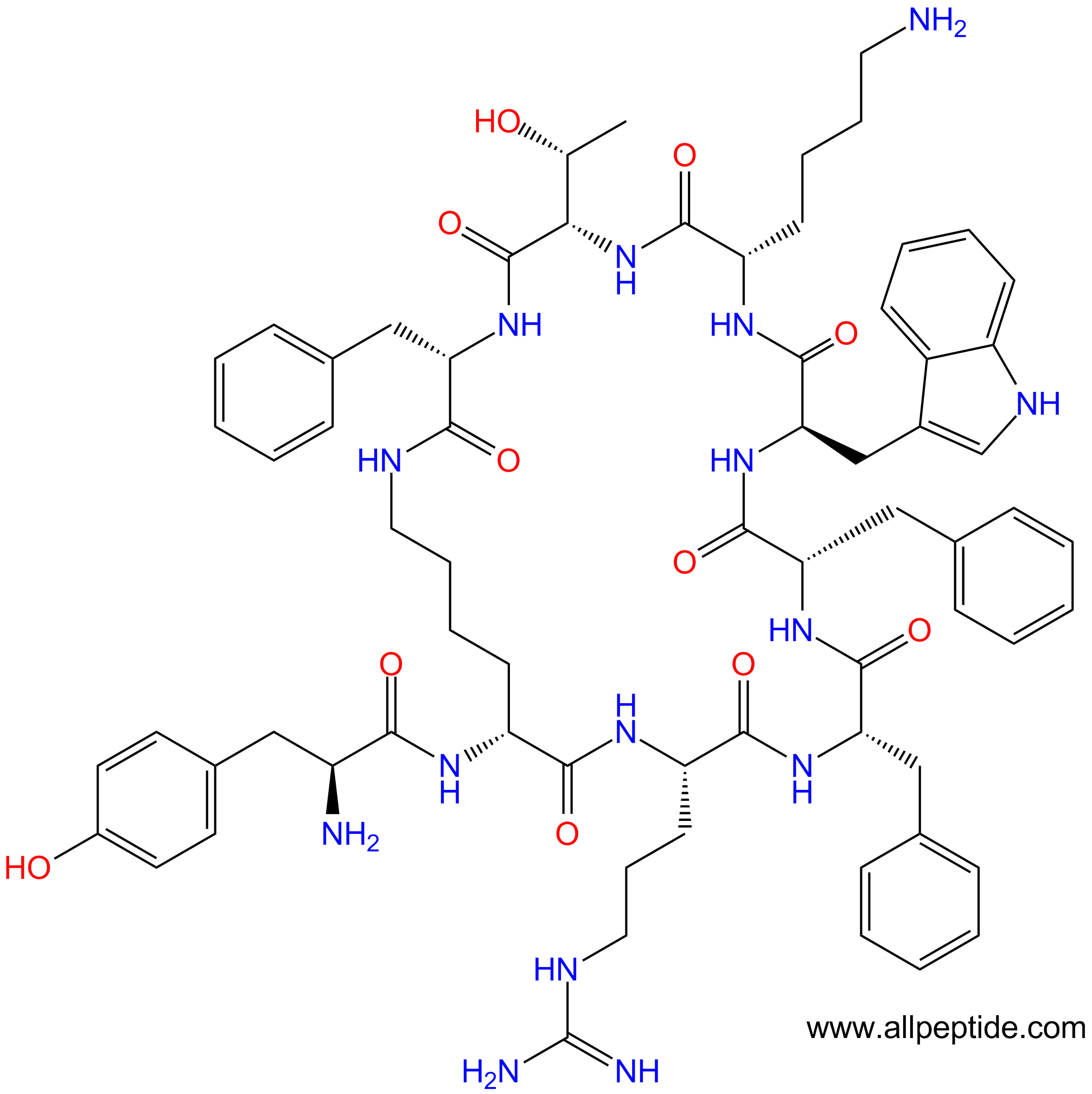 專肽生物產(chǎn)品Tyr-cyclo(DLys-R-F-Phe-DTrp-K-T-Phe)1608155-34-5