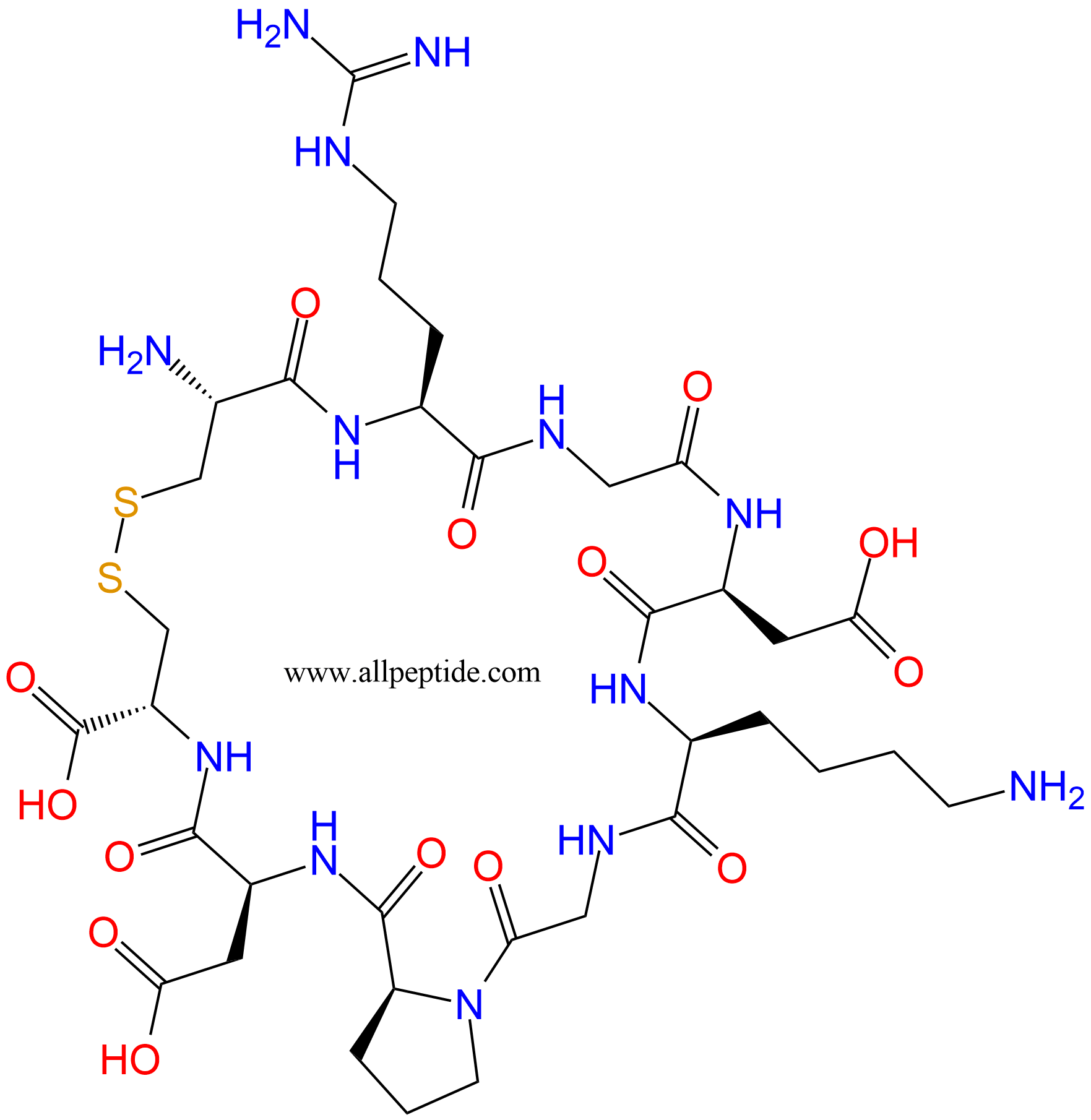 專肽生物產(chǎn)品RGD環(huán)肽：iRGD peptide、c(CRGDKGPDC)1392278-76-0