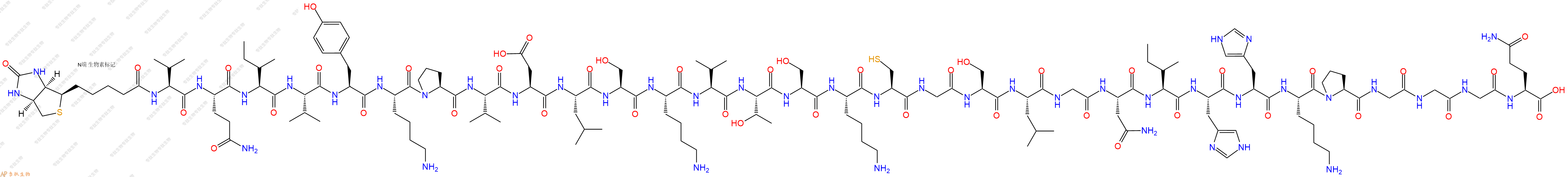 專肽生物產(chǎn)品生物素標(biāo)記肽Biotin-VQIVYKPVDLSKVTSKCGSLGNIHHKPGGGQ2022956-58-5