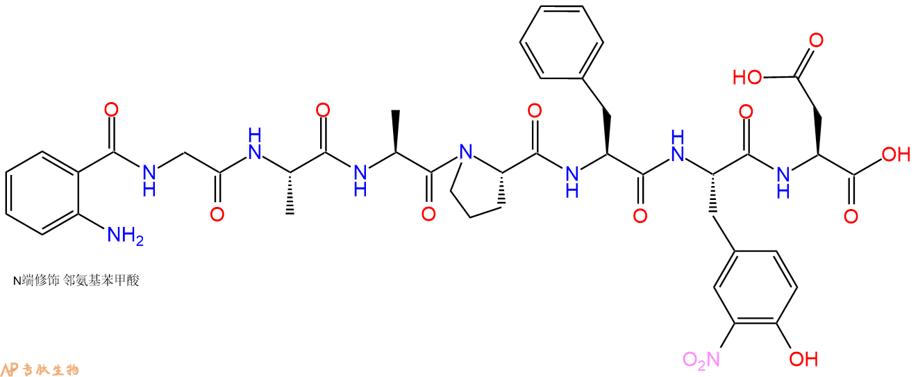 專肽生物產(chǎn)品七肽Abz-GAAPF-Y(3NO2)-D142689-23-4