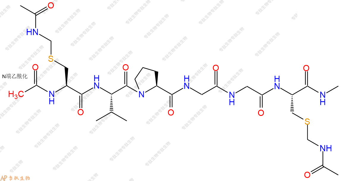 專肽生物產(chǎn)品六肽Ac-Cys(Acm)-Val-P-G-Gly-Cys(Acm)-甲氨基化108562-86-3