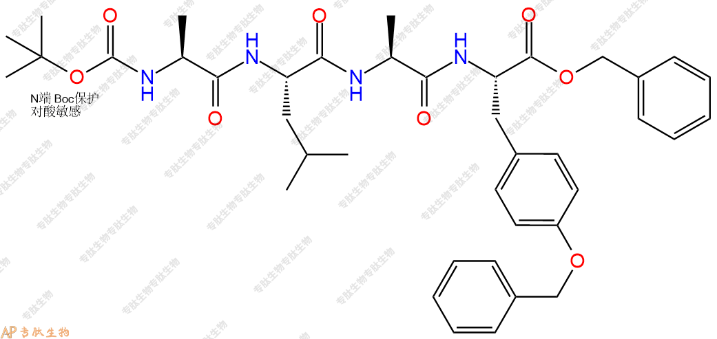 專肽生物產(chǎn)品四肽Boc-Ala-Leu-Ala-Tyr(Bzl)-芐酯化158306-51-5