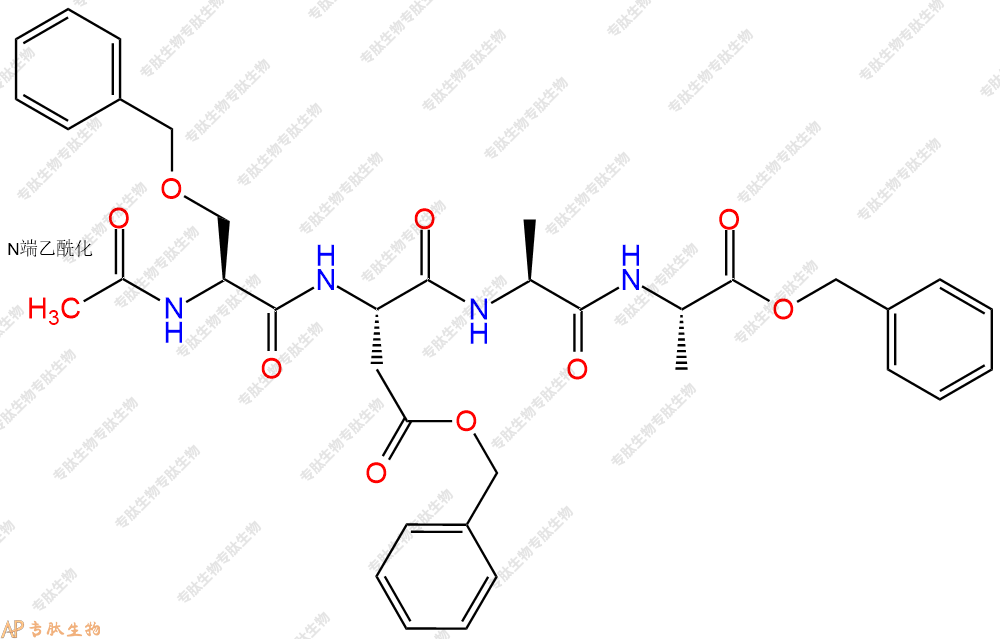 專肽生物產(chǎn)品四肽Ac-Ser(Bzl)-Asp(OBzl)-Ala-Ala-芐酯化69863-27-0