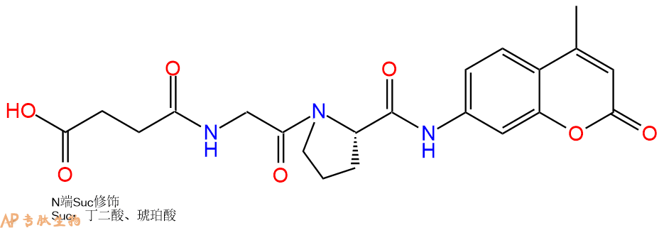 專肽生物產(chǎn)品二肽脯氨酰內(nèi)肽酶（PEP）底物：Suc-GF-7-氨基-4-甲基香豆素80049-85-0