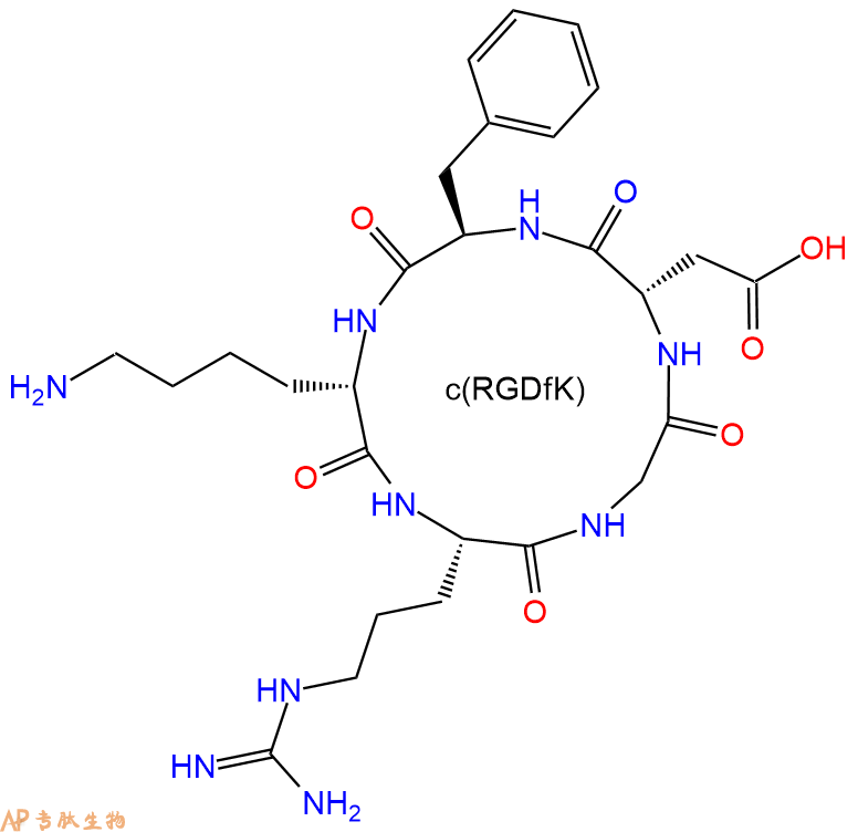 專肽生物產(chǎn)品αvβ3整合素抑制劑、c(RGD)環(huán)肽：c(RGDfK)、c(RGD-DPhe-K)161552-03-0