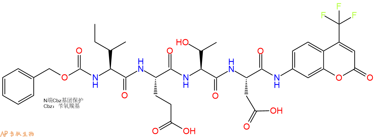 專(zhuān)肽生物產(chǎn)品AFC修飾多肽：Z-Ile-Glu-Thr-Asp-7-氨基-4-三氟甲基香豆素219138-02-0