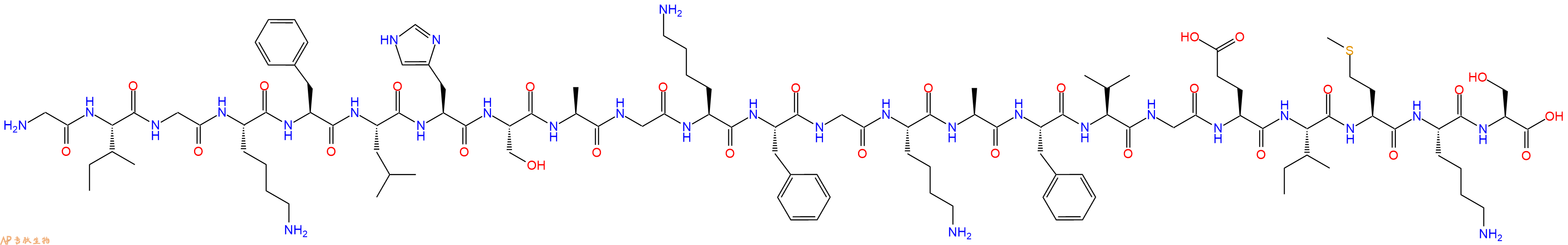 專肽生物產(chǎn)品蛙皮素 1、Magainin I108433-99-4