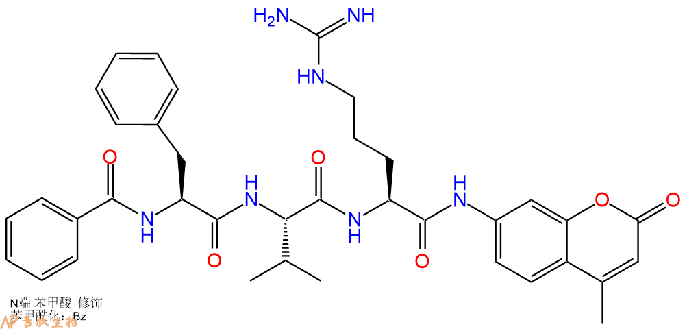 專肽生物產(chǎn)品三肽Thrombin 底物 III; Benzoyl-Phe-Val-Arg-7-氨基-4-甲基香豆88899-22-3