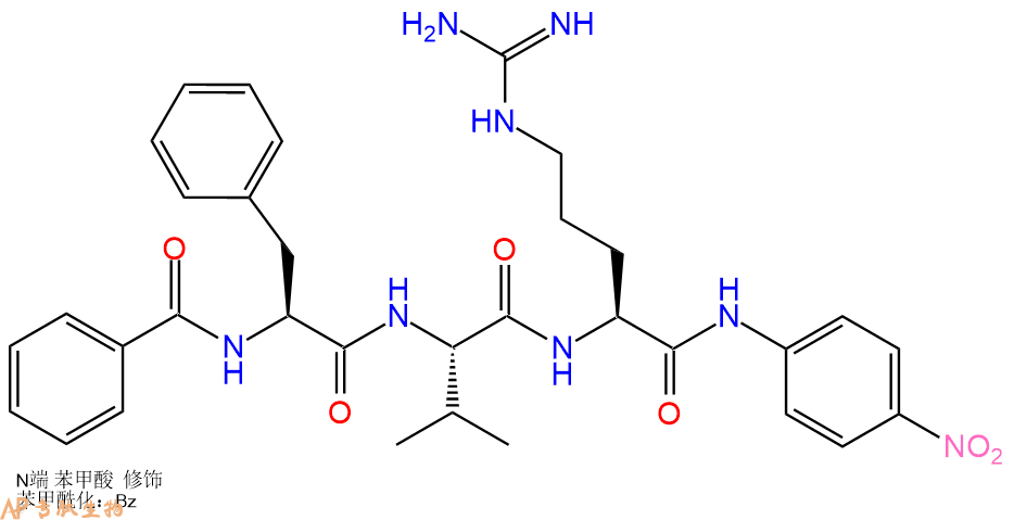 專肽生物產(chǎn)品標(biāo)記肽Bz-FVR-對(duì)硝基苯胺.HCl54799-93-8