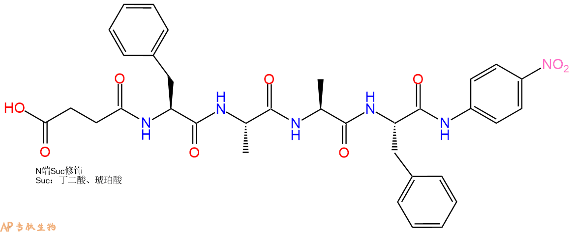 專肽生物產(chǎn)品四肽Suc-Phe-Ala-Ala-Phe-對(duì)硝基苯胺110906-89-3