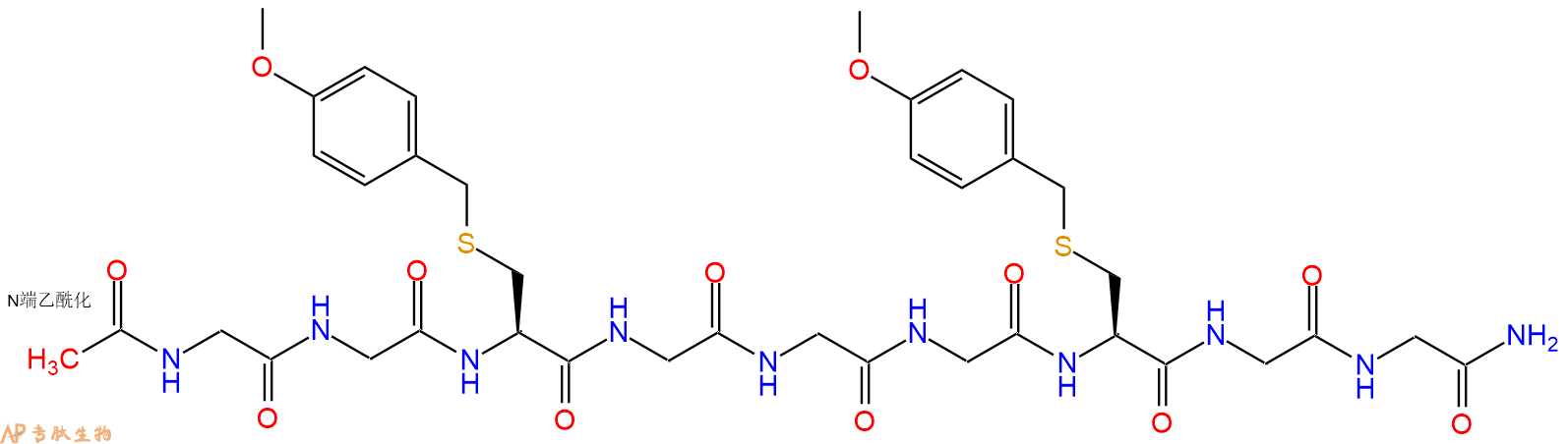 專肽生物產(chǎn)品Ac-Gly2-Cys(BzlOMe)-Gly3-Cys(BzlOMe)-Gly2-NH277374-47-1