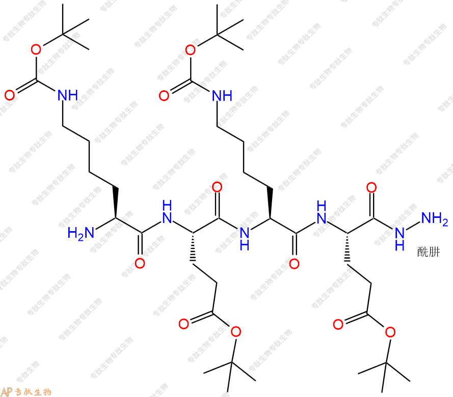 專肽生物產(chǎn)品四肽Lys(Boc)-Glu(OtBu)-Lys(Boc)-Glu(OtBu)-NH-NH253665-63-7