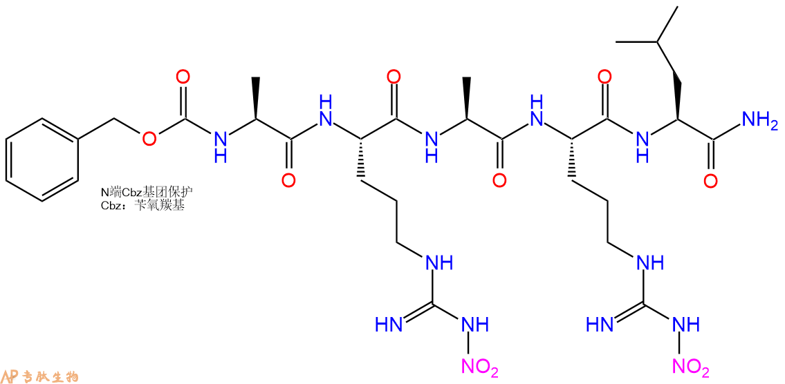 專肽生物產(chǎn)品五肽Cbz-Ala-Arg(NO2)-Ala-Arg(NO2)-Leu-NH294747-89-4